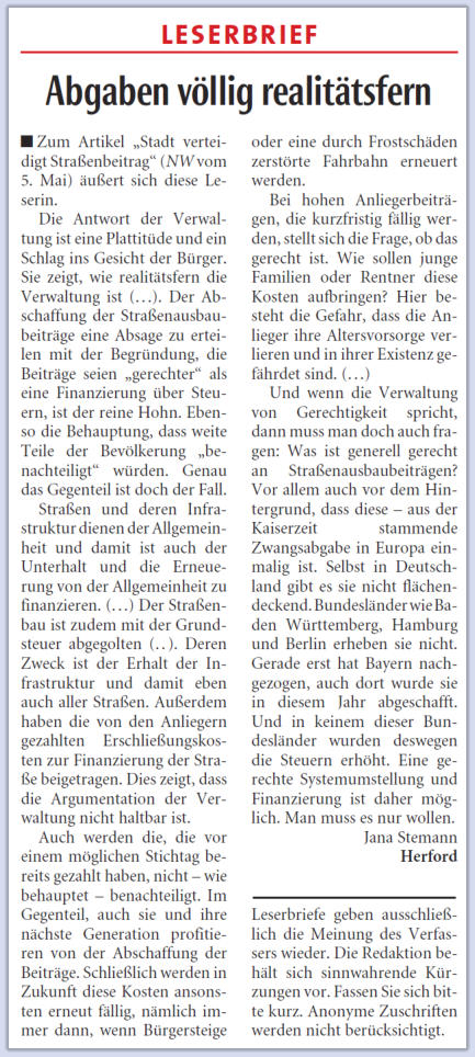  Copyright by NEUE WESTFLISCHE  Ausgabe vom 09.05.2018