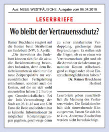  Copyright by NEUE WESTFLISCHE  Ausgabe vom 06.04.2018