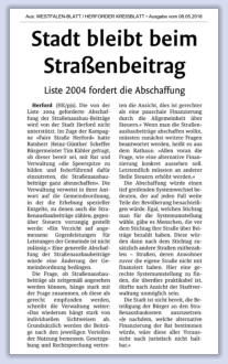 Copyright by: WESTFALEN-BLATT / HERFORDER KREISBLATT  Ausgabe vom 08.05.2018