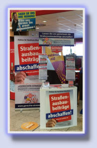 Infostand der unabhngigen und berparteilichen Brgerinitiative & Interessengemeinschaft zur Abschaffung der Straenausbaubeitrge in NRW